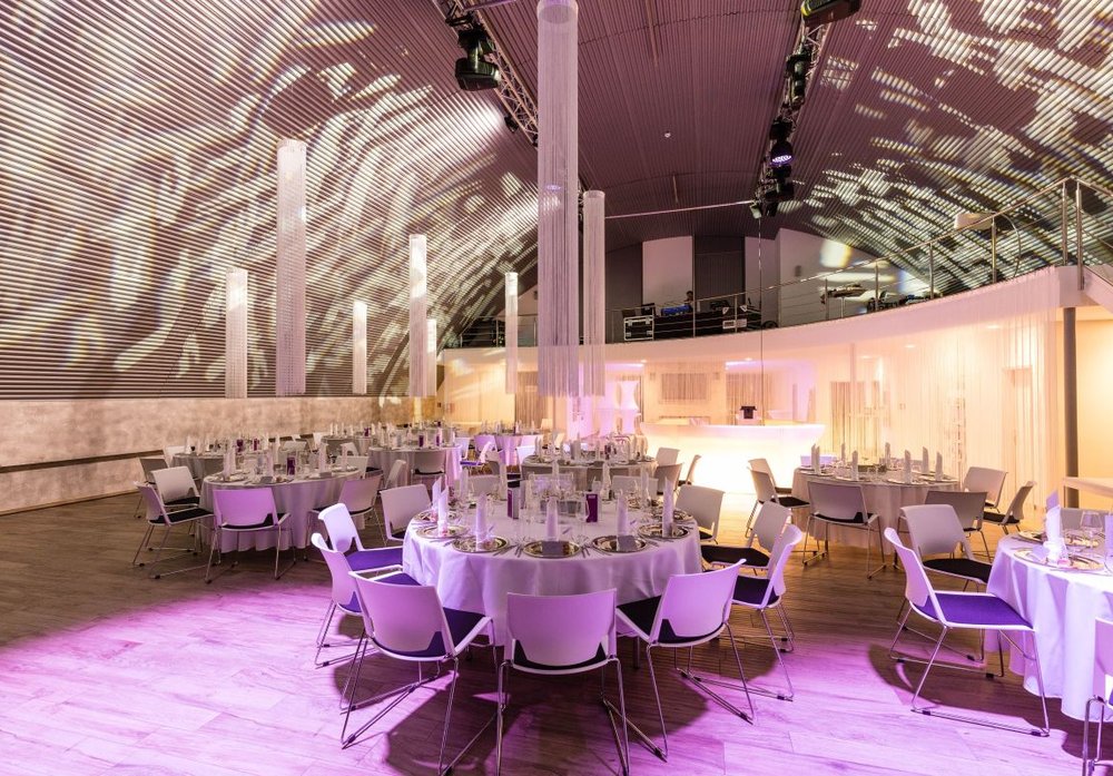 Inszenierter Hochzeitsraum mit Lichtgestaltung und klarer Raumwirkung