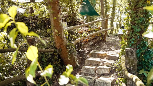 Romantischer Waldweg zur freien Trauung im TrauWald der Hochzeitslocation Hotel Sportalm Gipfelglück in NRW