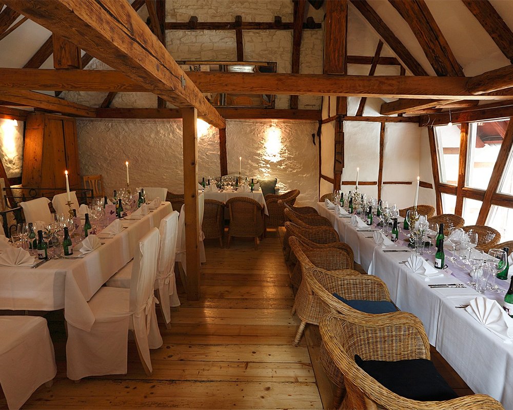 Festsaal in der Scheune der Villa Lina in Bad Herrenalb.