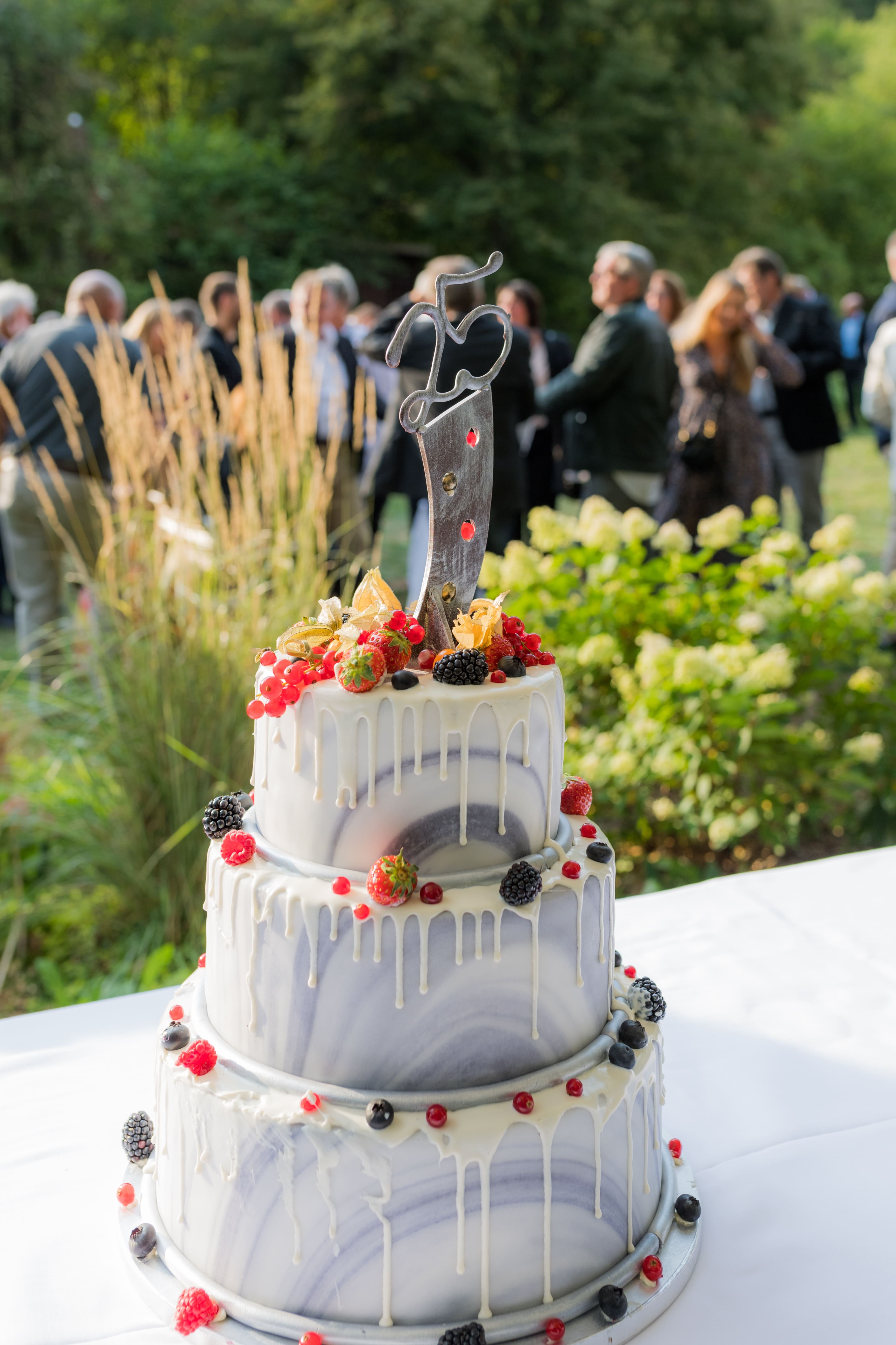 Hochzeitstorte bei einer Hochzeitsfeier in der Hochzeitslocation Landhaus Bärenmühle