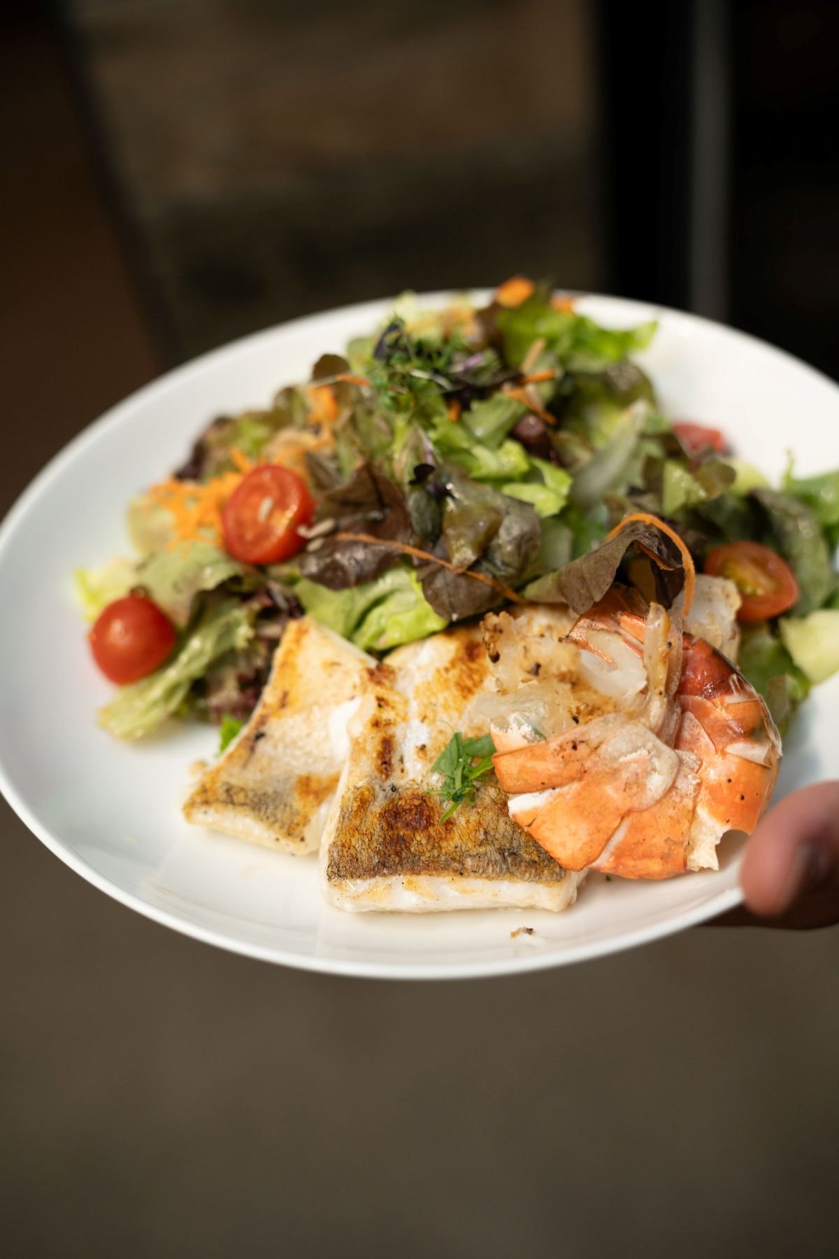 Fein angerichtete Vorspeise für eine Hochzeitsfeier im Restaurant des Reitpark Mergenthau