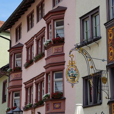 Historische farbige Fachwerkhäuser in Rottweil
